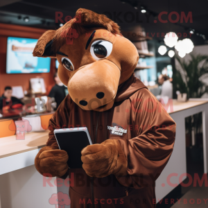 Brown Horse mascot costume...