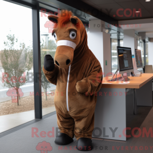 Brown Horse mascot costume...
