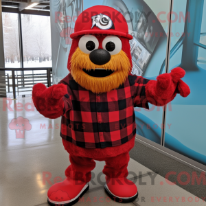 Red Ice mascot costume...