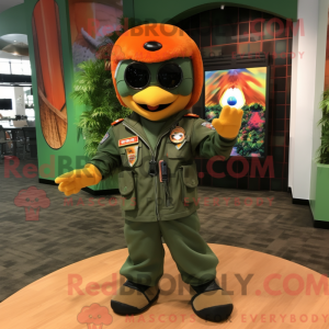 Orange Green Beret mascot...