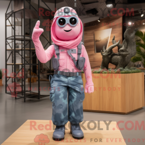 Pink Army Soldier mascot...