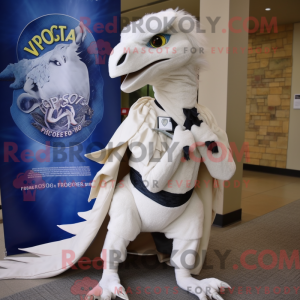 White Utahraptor mascot...