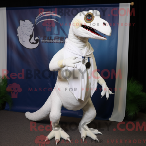 Hvid Utahraptor maskot...