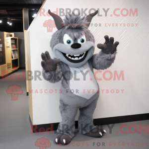 Gray Devil maskot kostume...