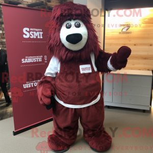 Maroon Shepard S Pie mascot...