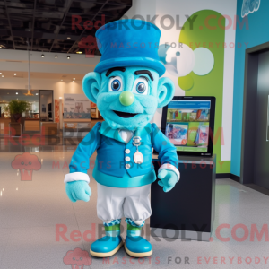 Sky Blue Leprechaun mascot...