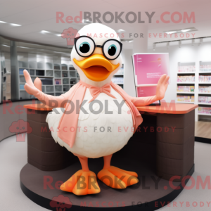 Peach Swan mascot costume...