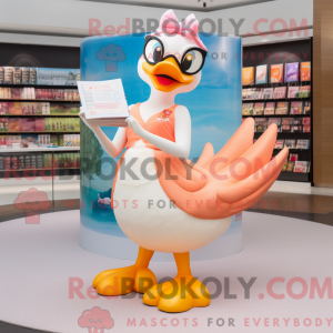 Peach Swan Maskottchen...