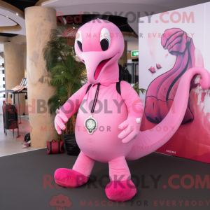 Pink Hydra mascot costume...