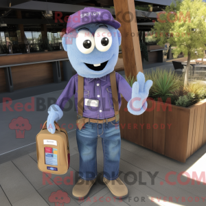 Purple Aglet mascot costume...