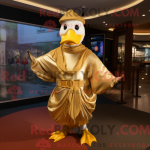 Gold Swans mascot costume...
