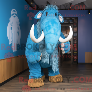 Blue Mammoth mascot costume...
