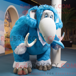 Blue Mammoth mascot costume...