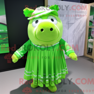 Lime Green Pig maskot...