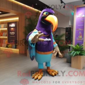 Lilla Toucan maskot kostume...