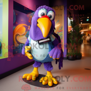 Lilla Toucan maskot kostume...