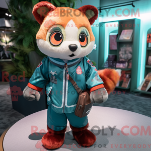 Teal Red Panda mascot...