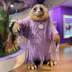 Lavendel Giant Sloth maskot...