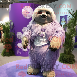 Lavendel Giant Sloth maskot...