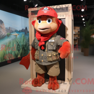 Red Cod mascot costume...