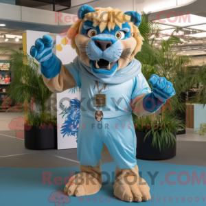 Sky Blue Smilodon mascot...