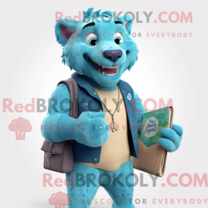 Cyan Smilodon mascot...