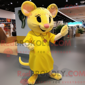Gul mus maskot kostume...