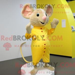 Gul mus maskot kostume...
