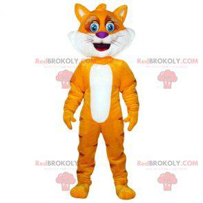 Oranje en gele kat mascotte. Vos mascotte - Redbrokoly.com