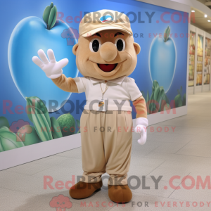 Beige æble maskot kostume...