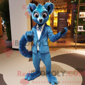 Blå Lemur maskot kostume...