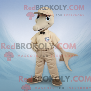 Beige Dolphin mascot...