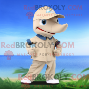 Beige Dolphin mascot...