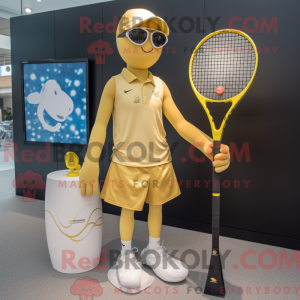 Gold Tennis Racket mascot...