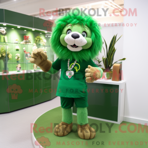 Green Lion maskot kostume...
