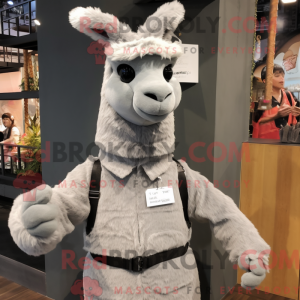 Grå lama maskot kostume...