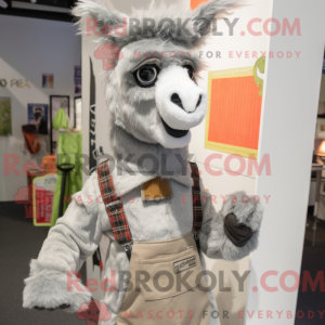 Gray Llama mascot costume...