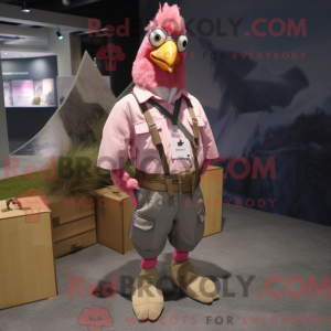 Pink Roosters mascot...