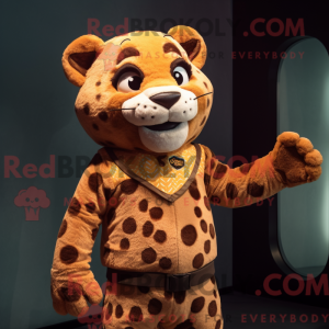 Rust Leopard mascot costume...