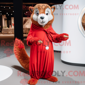 Red Weasel mascot costume...