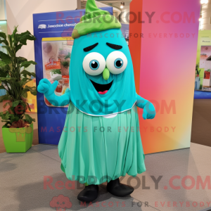 Turquoise Cucumber mascot...