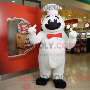 White Steak mascot costume...