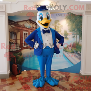 Blue Swans maskot kostume...