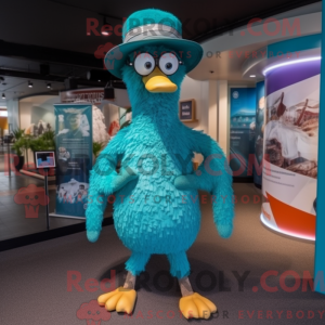 Turquoise Ostrich mascot...