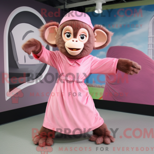 Pink Capuchin Monkey maskot...