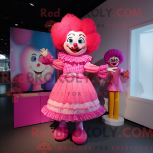 Pink klovne maskot kostume...