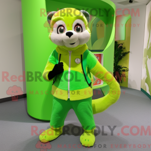 Lime Green Ferret maskot...