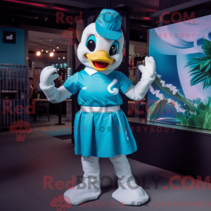 Cyan Swans mascot costume...