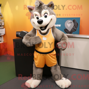 Tan Say Wolf mascot costume...