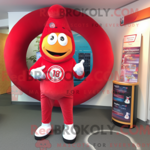 Red Donut mascot costume...